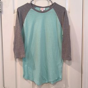 Randy Baseball Top - Grey & Mint